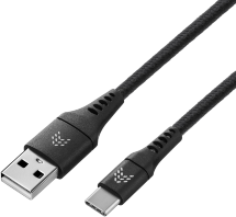 Дата-кабель Rocket Contact USB-A - USB-C 1м оплётка нейлон Черный