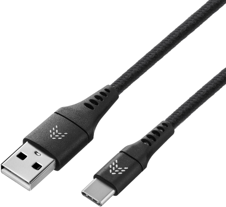 Дата-кабель Rocket Contact USB-A - USB-C 1м оплётка нейлон Черный