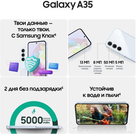 Смартфон Samsung Galaxy A35 8/128 Гб 5G Голубой