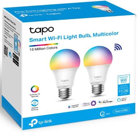 Умная лампочка TP-Link Tapo L530E E27 8.7Вт 806lm Wi-Fi упак.:2шт Белая