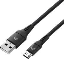 Дата-кабель Rocket Contact USB-A - Micro-USB 1м оплётка нейлон Черный