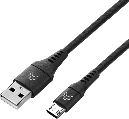 Дата-кабель Rocket Contact USB-A - Micro-USB 1м оплётка нейлон Черный