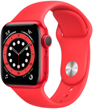 Часы Apple Watch Series 6 GPS 40мм корпус из алюминия красный + ремешок красный (M00A3RU/A)