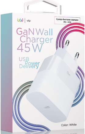СЗУ VLP GaN 45W USB-C Белое