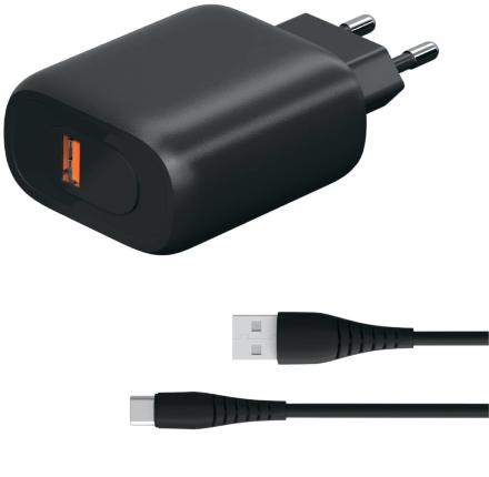 СЗУ RedLine QC 3.0 18Вт 1 x USB A+cable USB A  - Type C Черное