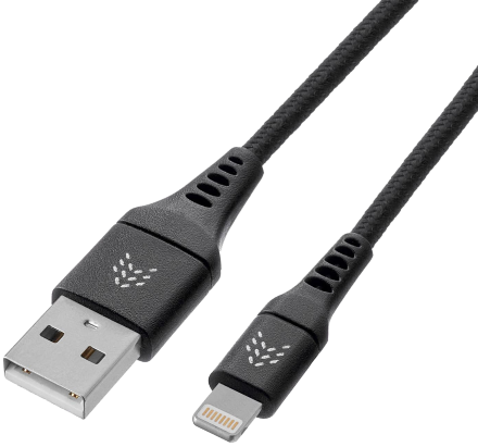 Дата-кабель Rocket Contact USB-A - Lightning 1м оплётка нейлон Черный