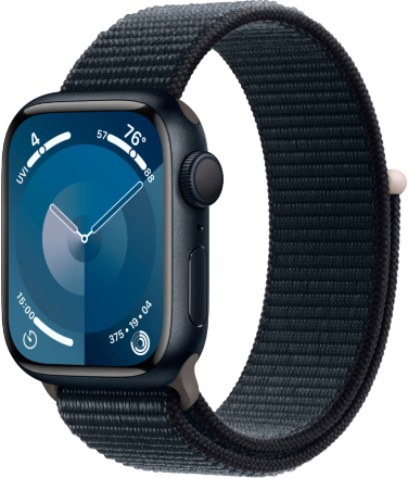 Часы Apple Watch Series 9 GPS 45мм корпус из алюминия Темная ночь + ремешок Sport Loop Темная ночь