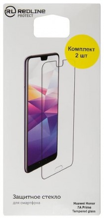 Стекло защитное RedLine Honor 7A Prime прозрачное 2 шт