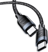 Дата-кабель USAMS SJ400 Type-C-Type-С 1,2м Max 100W оплетка нейлон Black