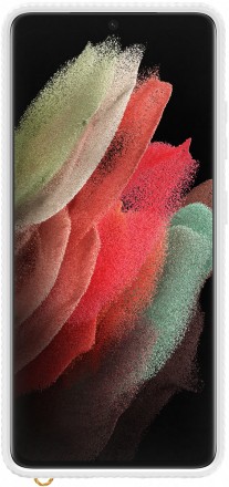 Клип-кейс Samsung Galaxy S21 Ultra Clear Protective Cover прозрачный с белой рамкой (EF-GG998CWEGRU)