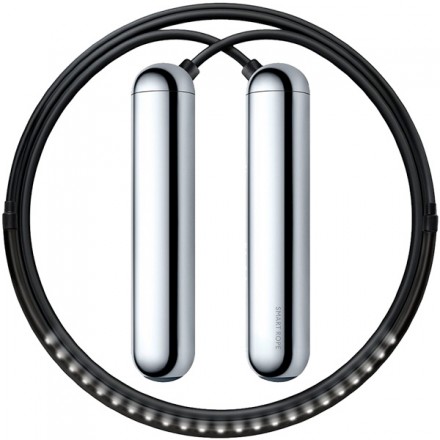 Умная скакалка Tangram Factory Smart Rope светодиодная подсветка Chrome (M)