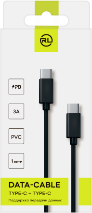 Дата-кабель RedLine Type-C-Type-C 1 метр 60W PD Черный