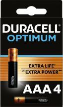 Батарея Duracell Optimum AAA LR03-4BL 1,5v алкалиновая 4шт