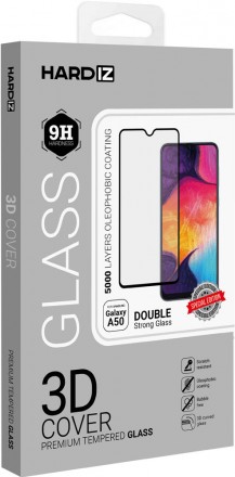 Стекло защитное Hardiz Samsung Galaxy A50 3D Full Glue черная рамка