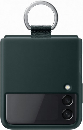 Клип-кейс Samsung Galaxy Z Flip3 Silicone Cover с кольцом Green (EF-PF711TGEGRU)