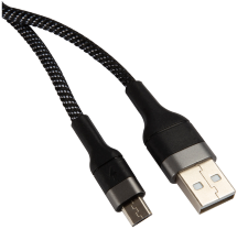 Дата-кабель UNBROKE Mane USB-MicroUSB 1,2 метра до 3A нейлоновая оплетка черно-серый