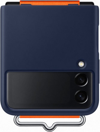 Клип-кейс Samsung Galaxy Z Flip3 Silicone Cover с ремнем Deep Blue (EF-GF711TNEGRU)