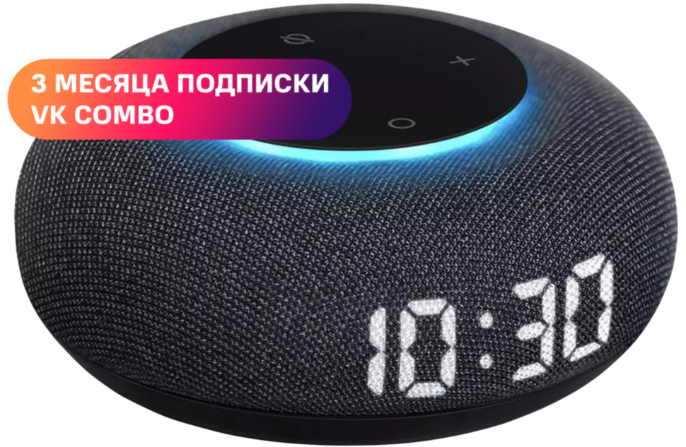 Умная колонка Капсула Мини с голосовым помощником Марусей от VK, Темно-серая Капсула Мини с голосовым помощником Марусей от VK, Темно-серая