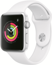 Часы Apple Watch Series 3 42 мм серебряный + ремешок белый (MTF22RU/A)