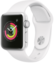 Часы Apple Watch Series 3 38 мм серебряный + ремешок белый (MTEY2RU/A)