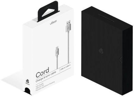 Дата-кабель uBear Cord USB-C-USB-A 1,2 м Серый