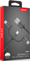Дата-кабель Akai CE-802 USB A-Micro + переходники Black