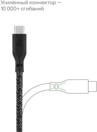 Дата-кабель uBear Trend USB-C USB-С 140Вт 2,4 м Черный