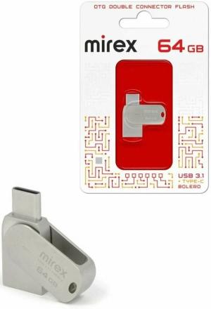 USB Flash Mirex Bolero 64GB Type-C-USB A Серый